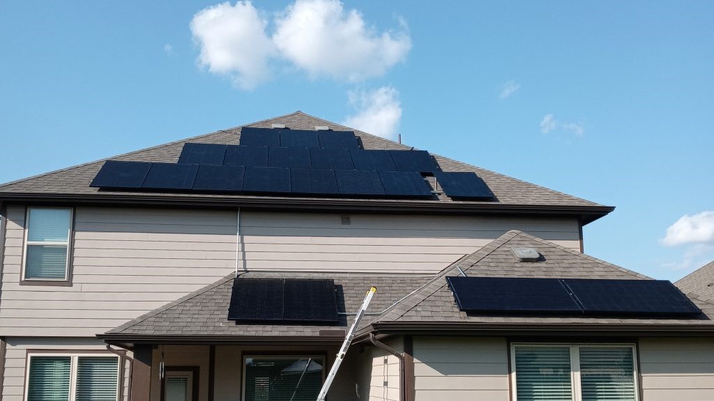 Residential home in Texas with solar panels