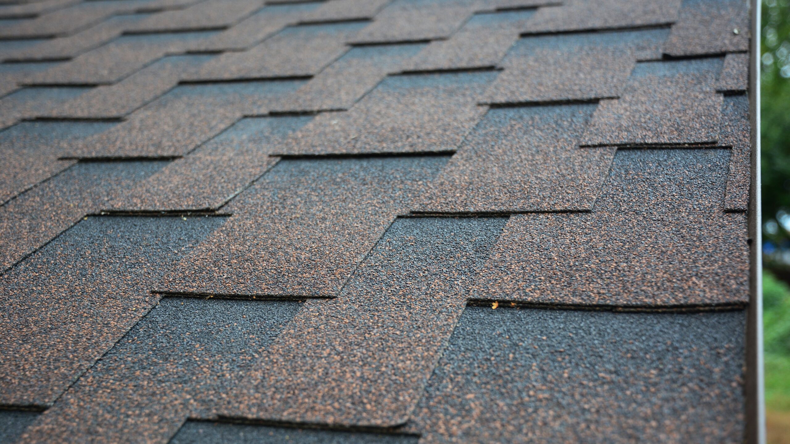 Architectural shingles installed on residential roof