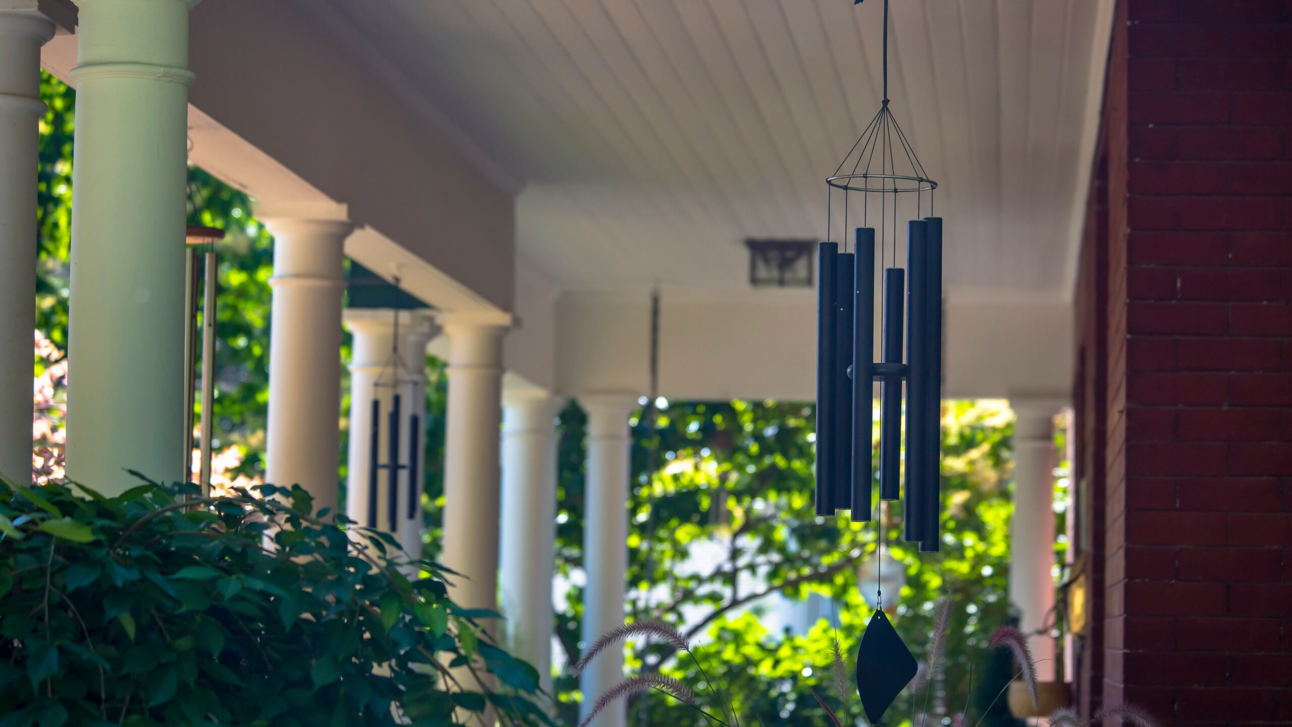 House with wind chimes