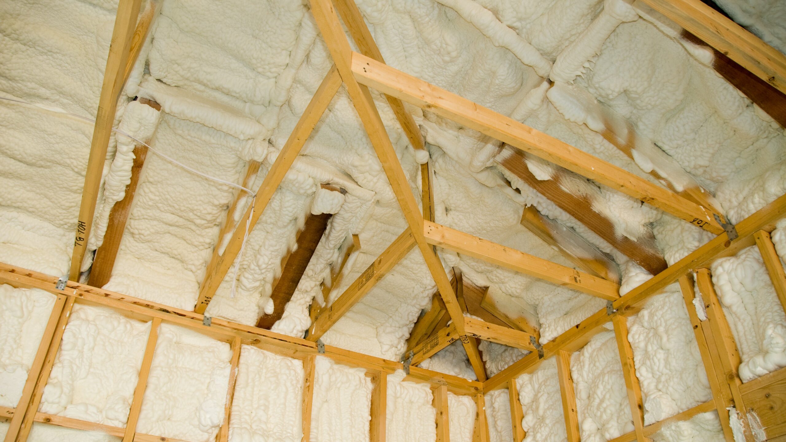 Completed spray foam insulation project.