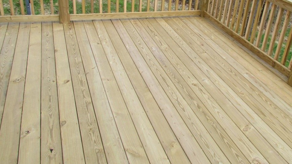 new pressure treated wood deck