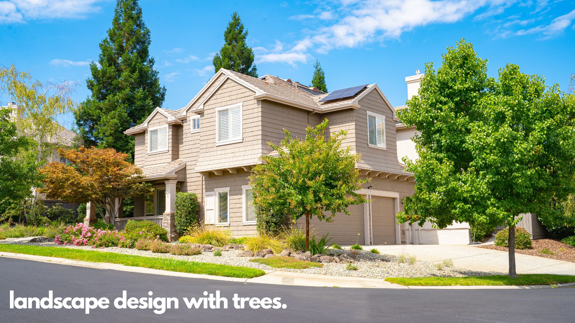 Landscape design with trees